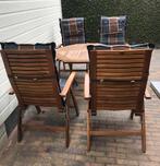 Schitterende stoelen 4 st en teak houten tafel, Tuin en Terras, Ophalen, Gebruikt, Teakhout