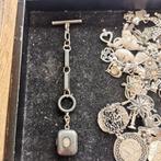 Vintage Niello Victoriaans Medaillon met ketting, Ophalen of Verzenden, Zilver, Hanger