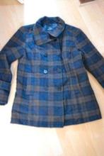 Warme Nette mantel jas 42/ 44 bruin blauw, Ophalen of Verzenden, Zo goed als nieuw, Maat 42/44 (L), Bruin
