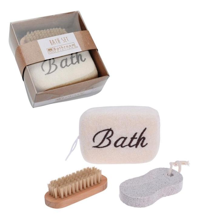 Nature Badkamerset 3-delig, Huis en Inrichting, Badkamer | Badtextiel en Accessoires, Nieuw, Overige typen, Beige, Verzenden