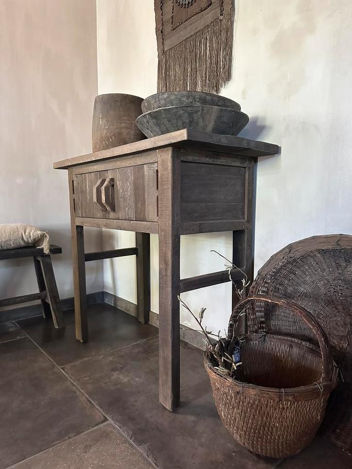 Sidetable Driftwood, Old Wood, Huis en Inrichting, Tafels | Sidetables, Nieuw, 25 tot 50 cm, 100 tot 150 cm, Rechthoekig, Ophalen of Verzenden