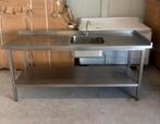 Horeca rvs spoeltafel wastafel aanrecht keukenblok spoelbak, Huis en Inrichting, Keuken | Keukenelementen, Ophalen of Verzenden