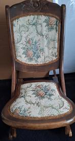 schommel-/klapstoel met Gobelin bekleding (vintage), Antiek en Kunst, Antiek | Meubels | Stoelen en Banken, Ophalen of Verzenden