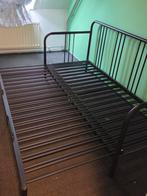 Metalen Bedframe - Zwart, Huis en Inrichting, Slaapkamer | Bedden, Gebruikt, 90 cm, Eenpersoons, Zwart