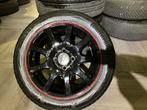 15" lm velgen met Continental zomerbanden 4x100, Gebruikt, 15 inch, Banden en Velgen, Personenwagen