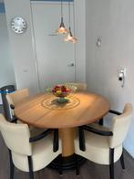 Sfeervolle eettafel met 4 stoelen, Huis en Inrichting, Tafels | Eettafels, Ophalen, Zo goed als nieuw, Rond, 100 tot 150 cm