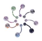 Diverse gespikkelde navelpiercings (banana bells), Ophalen of Verzenden, Nieuw, Staal, Navelpiercing