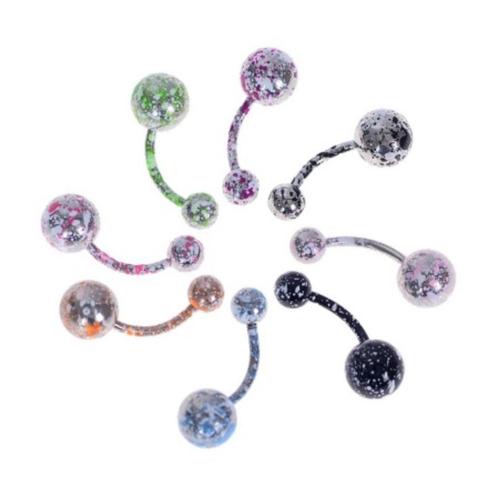 Diverse gespikkelde navelpiercings (banana bells), Sieraden, Tassen en Uiterlijk, Piercings, Nieuw, Navelpiercing, Staal, Ophalen of Verzenden