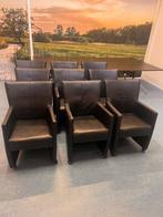 9 Luxe Zwarte Stoelen met Wieltjes, Ophalen, Overige materialen, Zwart, Zo goed als nieuw