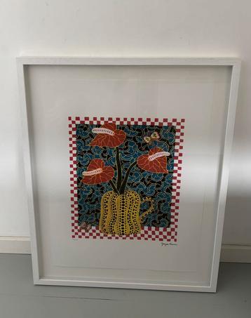 Yayoi Kusama pompoen litho print gesigneerd kunstwerk art beschikbaar voor biedingen