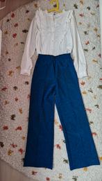 Feestelijke outfit - WE witte blouse & glitter broek, Kinderen en Baby's, Kinderkleding | Maat 140, WE, Meisje, Ophalen of Verzenden