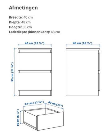 Twee malm ladekasten met 2 lades - IKEA - afbeelding 5