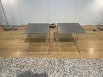 2x Minotti Bijzettafel – Tijdloos Italiaans Design, Huis en Inrichting, 45 tot 60 cm, Minder dan 55 cm, Metaal of Aluminium, Vierkant