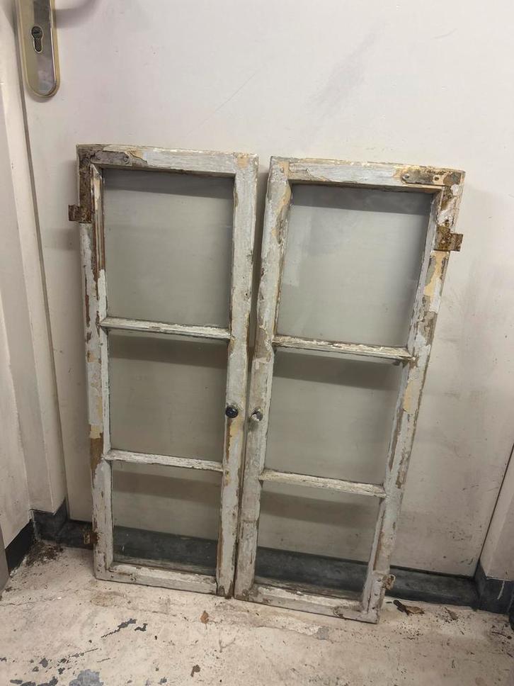 Oude Brocante Luikjes/Raampjes - 86cm Hoog, Antiek en Kunst, Curiosa en Brocante, Ophalen of Verzenden