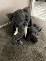 Knuffelbeest Olifant groot en klein 75x40, Verzamelen, Speelgoed, Ophalen, Gebruikt