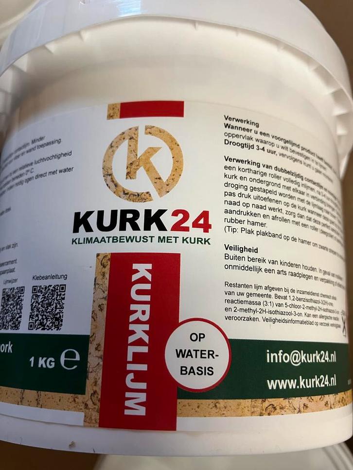 Kurk24 Kurklijm - Nieuw!, Doe-het-zelf en Verbouw, Verf, Beits en Lak, Nieuw, Minder dan 5 liter, Wit, Ophalen