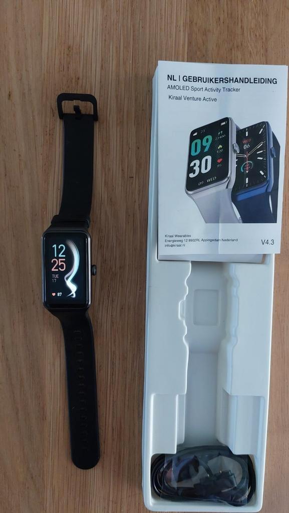 Kiraal Venture Active horloge (activity tracker), Sieraden, Tassen en Uiterlijk, Sporthorloges, Zo goed als nieuw, Android, Zwart