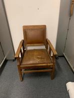 Antieke kappersstoel hout met kantebare zitting, Ophalen of Verzenden