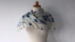 Blauw met witte zijde vintage sjaal, Maat 38/40 (M), Nieuw, Ophalen of Verzenden, Sjaal