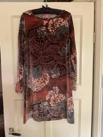 PRACHTIGE KYRA & CO VELOURS JURK IN ORANJETINTEN MT S/M, Kleding | Dames, Jurken, Oranje, Ophalen of Verzenden, Zo goed als nieuw
