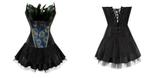 Zwarte veren korset jurk bustier dames vrouwen burlesque, Verzenden, Nieuw, Historisch, Kleding