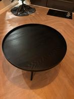 Mooie zwarte salontafel, Ophalen, 100 tot 150 cm, Rond, Zo goed als nieuw