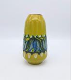Vintage Oost-Duitse DDR Vaas Strehla Groen Blauw 1140, Ophalen of Verzenden