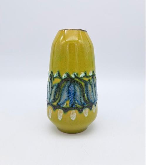 Vintage Oost-Duitse DDR Vaas Strehla Groen Blauw 1140, Antiek en Kunst, Antiek | Vazen, Ophalen of Verzenden
