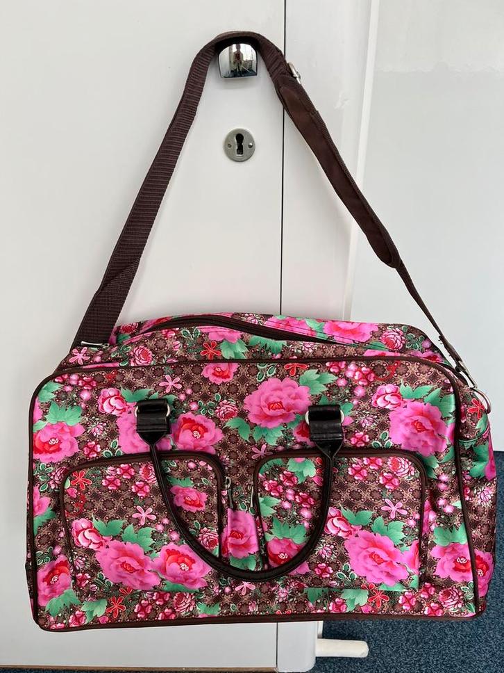 Oilily weekendtas met bloemenprint, Sieraden, Tassen en Uiterlijk, Tassen | Reistassen en Weekendtassen, Zo goed als nieuw, Roze