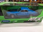 1969 Ford Mustang blauw Welly Nex schaal 1:18, Hobby en Vrije tijd, Modelauto's | 1:18, Auto, ., Ophalen of Verzenden, Zo goed als nieuw