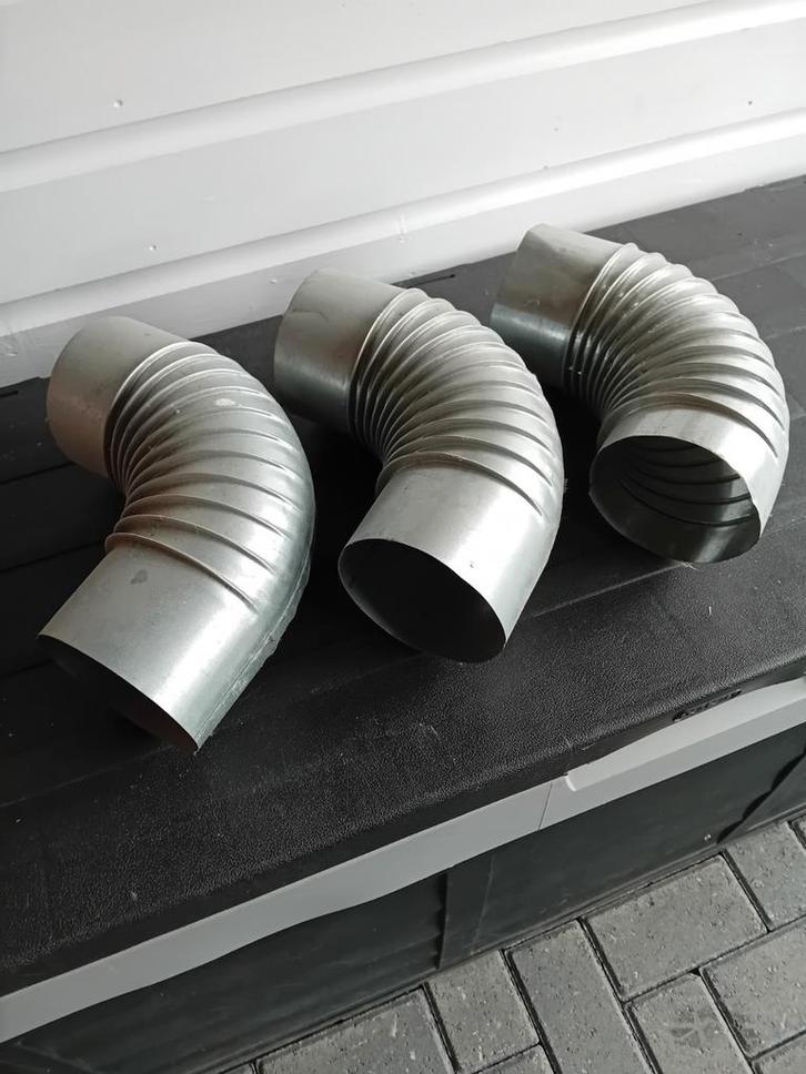 Aluminium Afvoerpijp 3m + Bochten (125mm), Doe-het-zelf en Verbouw, Buizen en Afvoer, Gebruikt, Afvoer, Aluminium, 2 tot 4 meter