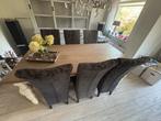 Eettafel met 6 Stoelen, Gebruikt, 100 tot 150 cm, Eikenhout, Ophalen of Verzenden