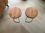 2 Houten Bijzettafels, Ophalen, Minder dan 45 cm, Minder dan 55 cm, Gebruikt