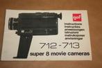 GAF instructies 712-713 Super 8 Movie Cameras, -, -, Overige typen, Ophalen of Verzenden