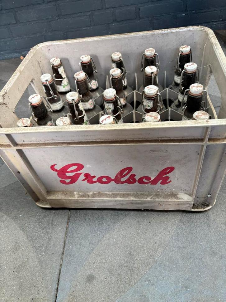 Krat Grolsch Bierflesjes met Beugelsluiting, Verzamelen, Biermerken, Gebruikt, Flesje(s), Grolsch, Ophalen