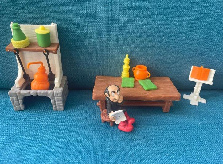Schleich Smurfen Gargamels Laboratorium 40601 incompleet, Verzamelen, Smurfen, Gebruikt, Poppetje, Figuurtje of Knuffel, Gargamel