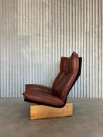Leren fauteuil, Ophalen, Gebruikt, 75 tot 100 cm, Hout