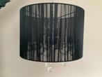 Barok zwarte hanglamp met kroonluchter, Huis en Inrichting, Lampen | Hanglampen, Minder dan 50 cm, Barok, Zo goed als nieuw, Glas