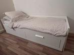Ikea Brimnes bedbank, wit, 80x200 cm, Huis en Inrichting, Slaapkamer | Bedden, Ophalen, Eenpersoons, Wit, Scandinavisch