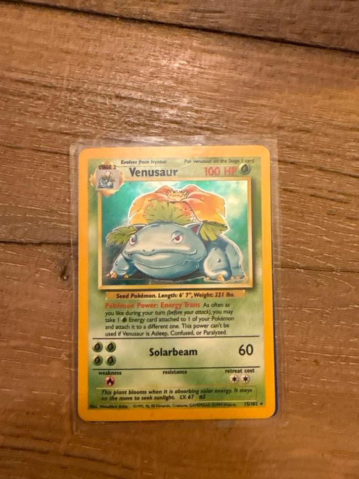 Venusaur Base Set - Zeldzame Pokémonkaart!, Hobby en Vrije tijd, Verzamelkaartspellen | Pokémon, Gebruikt, Losse kaart, Foil, Ophalen of Verzenden