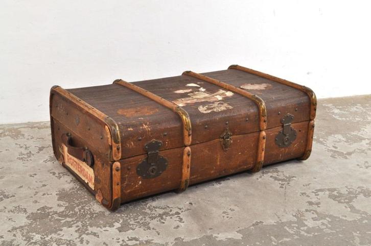 Antieke hutkoffer koffer Mädler jaren 20-30, Antiek en Kunst, Curiosa en Brocante, Ophalen of Verzenden