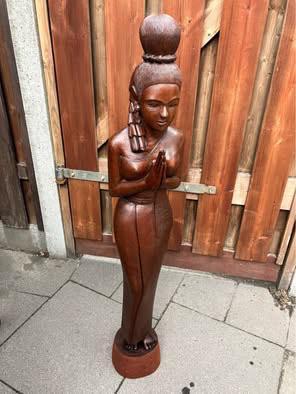 Thais Houten Welkomsbeeld - 115cm beschikbaar voor biedingen