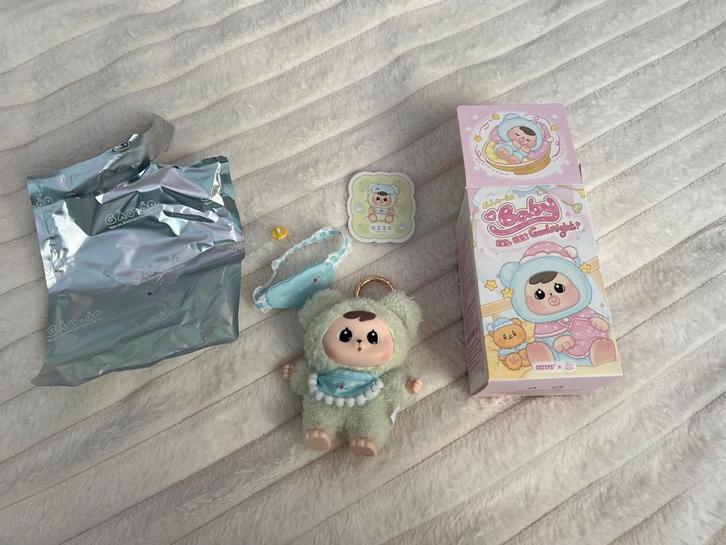 BAO-AO Goodnight Baby beer Cradle kawaii blind box labubu, Verzamelen, Poppetjes en Figuurtjes, Nieuw, Ophalen of Verzenden