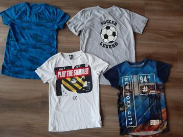 Vier prachtige mooie jongens zomer shirtjes maat 128 beschikbaar voor biedingen