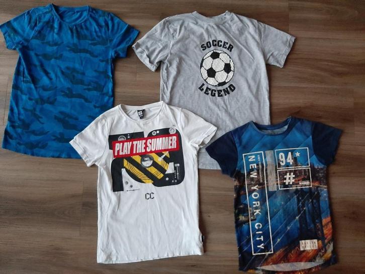 Vier prachtige mooie jongens zomer shirtjes maat 128, Kinderen en Baby's, Kinderkleding | Maat 128, Zo goed als nieuw, Jongen