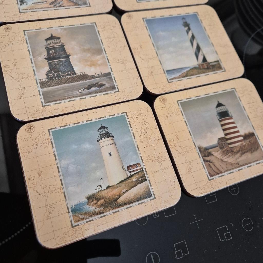 Jason onderzetters decor vuurtorens/coasters, nieuw in doos, Ophalen of Verzenden, Nieuw, Glas of Kopje