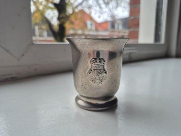 Tinnen Bekers Metawa Holland - Woerden Wapen, Antiek en Kunst, Curiosa en Brocante, Ophalen of Verzenden
