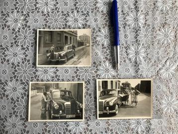 3 oude foto’s Mercedes jaren zestig personenauto  beschikbaar voor biedingen