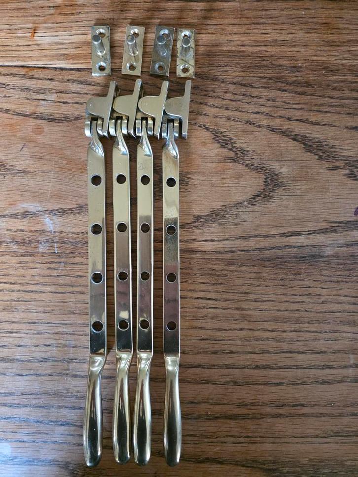 Raamuitzetters - Diverse materialen, Doe-het-zelf en Verbouw, Hang- en Sluitwerk, Gebruikt, Schuif of Grendel, Koper of Messing