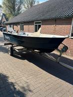 Vis of plezier bootje met honda 20pk kortstaart en trailer, Watersport en Boten, Ophalen, 10 tot 30 pk, Gebruikt, 3 tot 6 meter